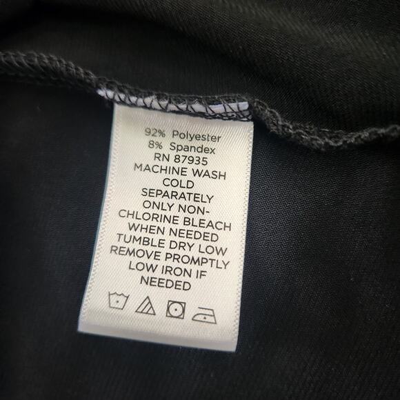 Susan Graver black 3/4 sleeve Liquid Knit Top size medium Ruffle Front - Picture 9 of 10